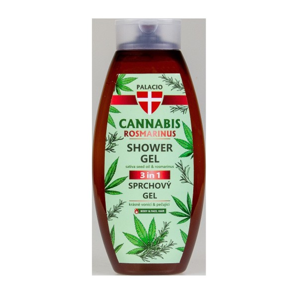 Gel Douche Cannabis & Romarin 3-en-1, 500 ml Palacio