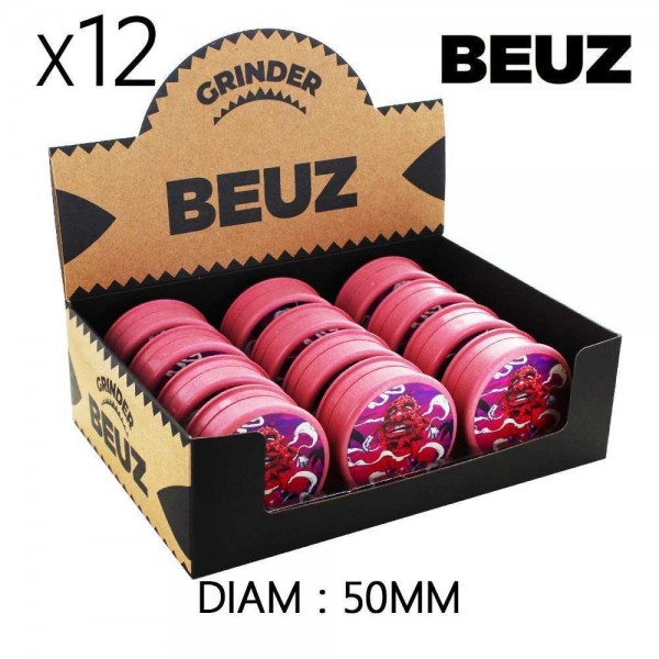 Boîte de 12 Grinders en chanvre biodégradable Pink Bloodybud 50mm