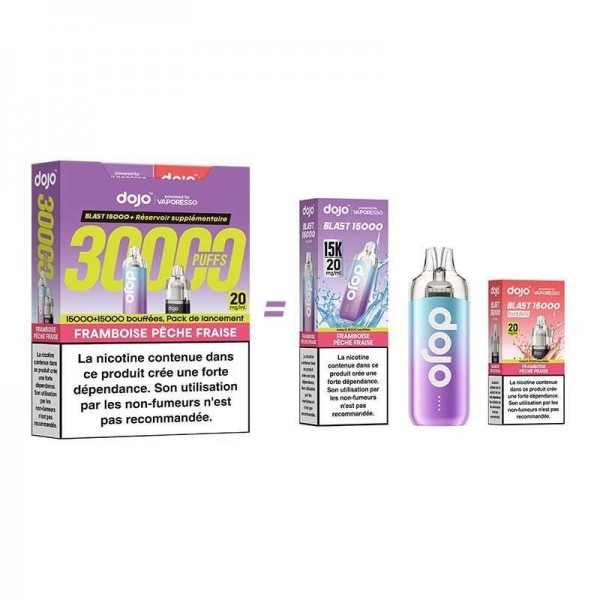 Puff Dojo Blast Bundle 30K Framboise Pêche Fraise - Dojo by Vaporesso