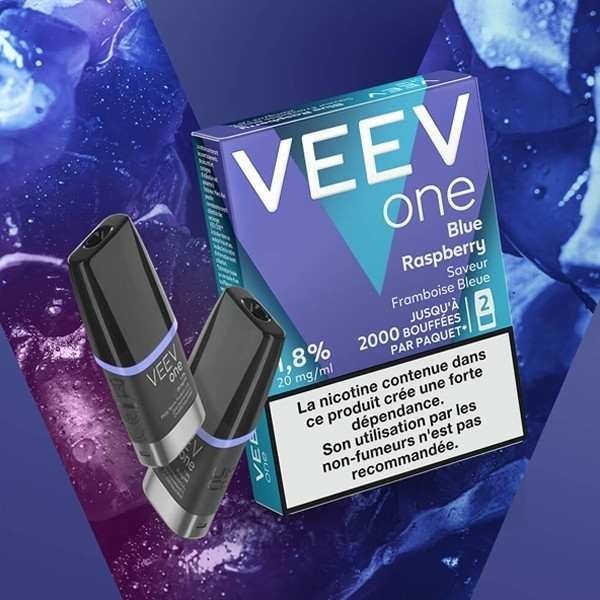 Paquet de 2 Pods Veev One Framboise Bleue - 2ml
