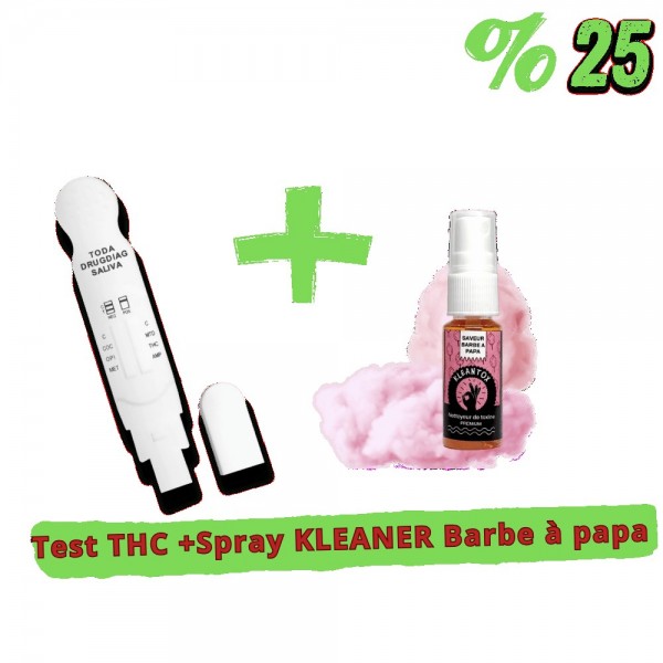 Pack Test THC + Spray KLEANER KLEANTOX Barbe à papa