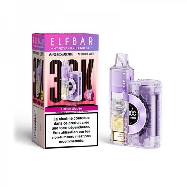 Puff NIO30K Cerise Glacee - Elfbar Kit Rechargeable 30000 Bouffees