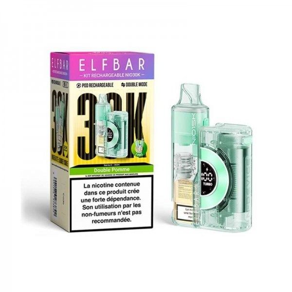 Puff NIO30K Double Pomme - Elfbar Rechargeable 30000 Bouffees