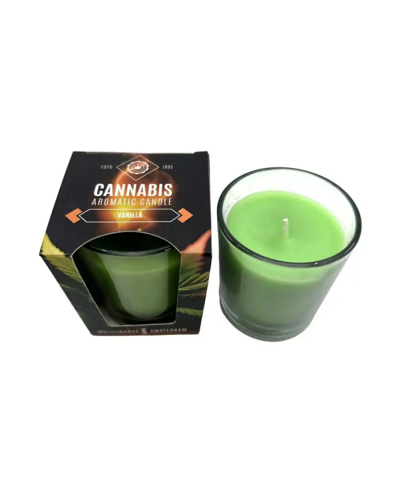 une bougie vanille cannabis