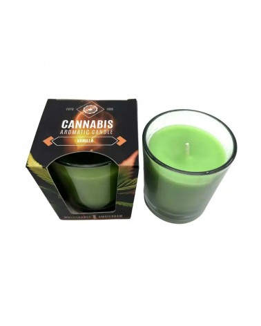 une bougie vanille cannabis