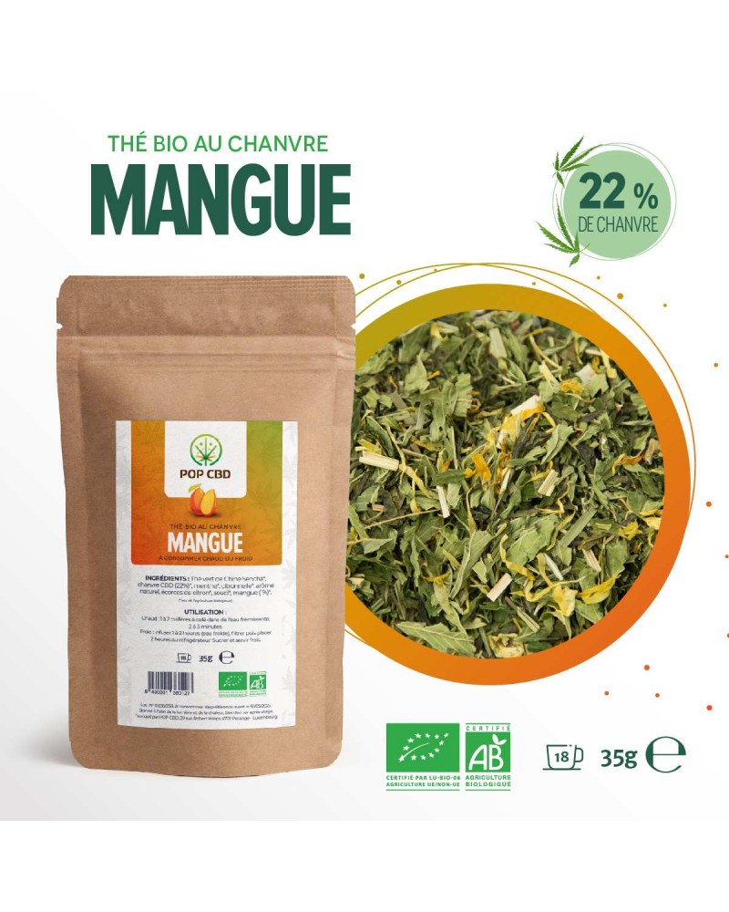 un sachet de thé vert à la mangue