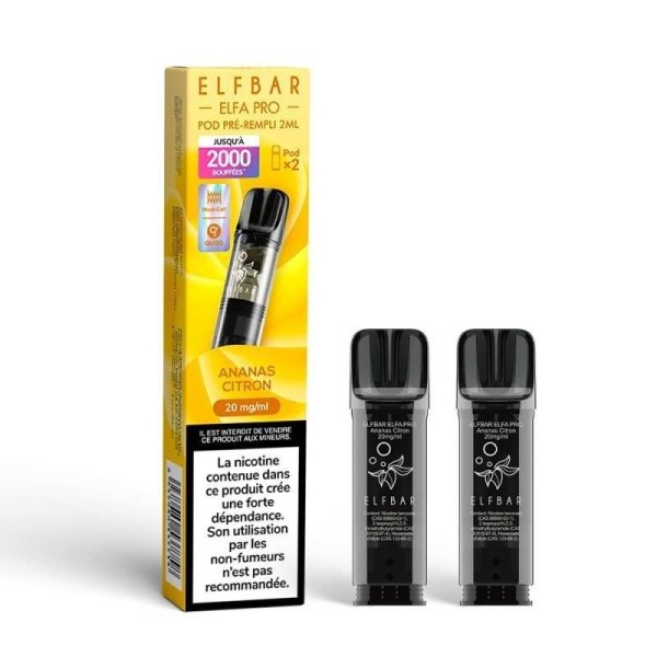 Pod pre-rempli Ananas Citron 2ml Elfa Pro - ElfBar (pack de 2)