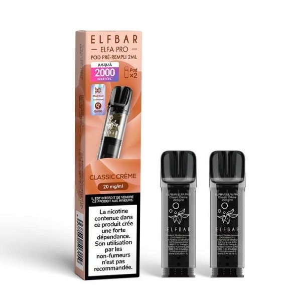 Pod pre-rempli Classic Creme 2ml Elfa Pro - ElfBar (pack de 2)