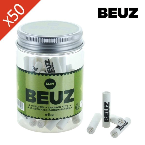 Boîte de 50 Filtres à Charbon Beuz Slim 6mm