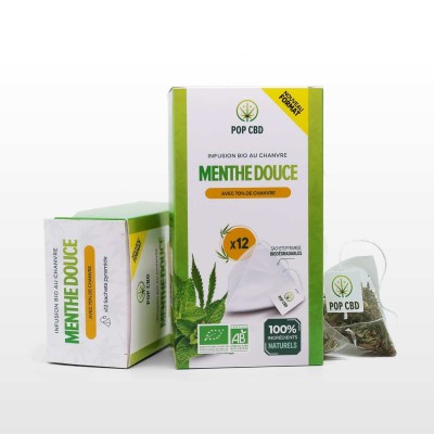 Tisane CBD bio menthe douce...