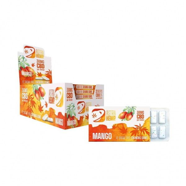 Boîte de 24 Chewing-gum CBD mangue | ASTRA HEMP