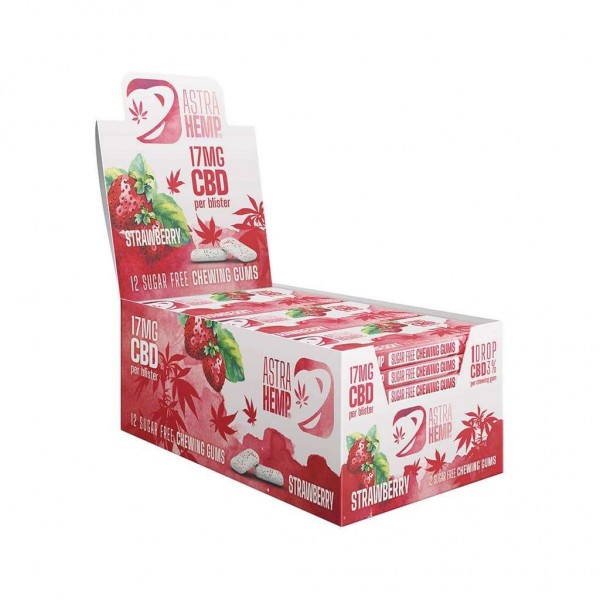 Boîte de 24 Chewing-gum CBD fraise | ASTRA HEMP