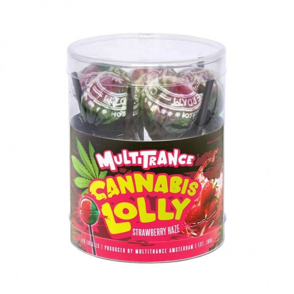 Sucette cannabis fraise - 10 pcs | MULTITRANCE